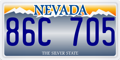 NV license plate 86C705