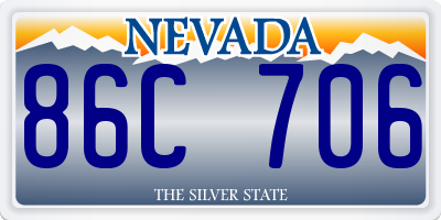 NV license plate 86C706