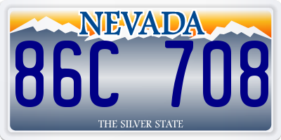 NV license plate 86C708