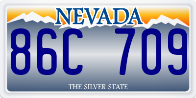 NV license plate 86C709