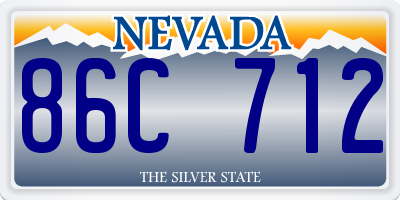 NV license plate 86C712