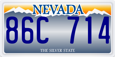 NV license plate 86C714