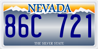 NV license plate 86C721