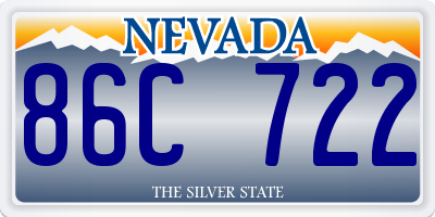 NV license plate 86C722