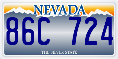 NV license plate 86C724