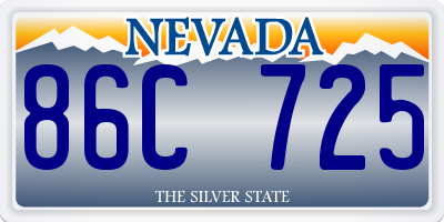 NV license plate 86C725