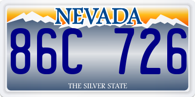 NV license plate 86C726