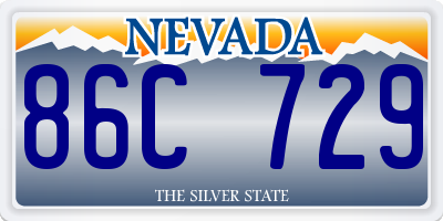 NV license plate 86C729