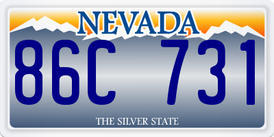 NV license plate 86C731