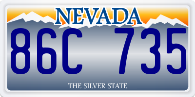 NV license plate 86C735