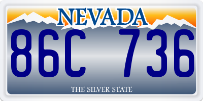 NV license plate 86C736