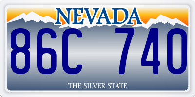 NV license plate 86C740