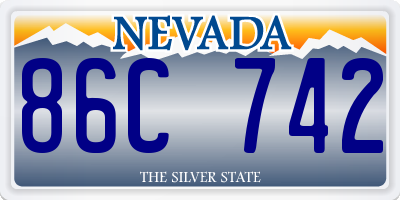 NV license plate 86C742