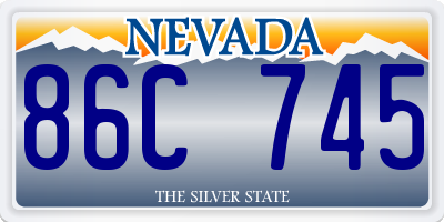 NV license plate 86C745