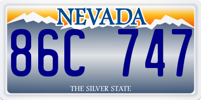 NV license plate 86C747