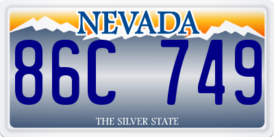 NV license plate 86C749