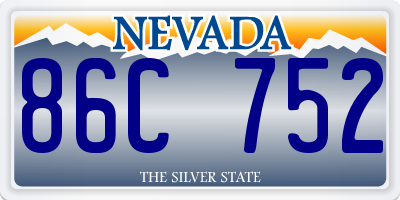 NV license plate 86C752