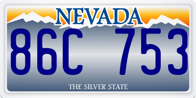 NV license plate 86C753