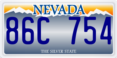 NV license plate 86C754