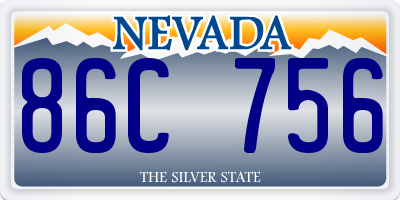 NV license plate 86C756