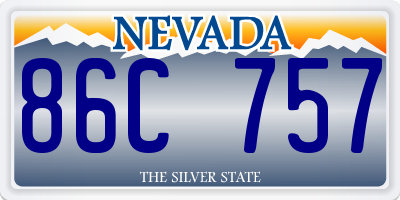 NV license plate 86C757