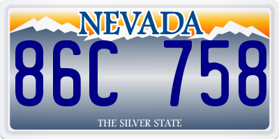 NV license plate 86C758