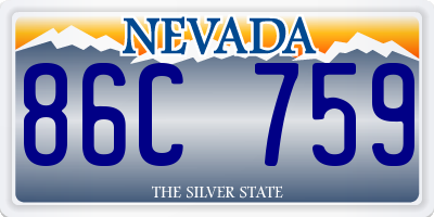 NV license plate 86C759