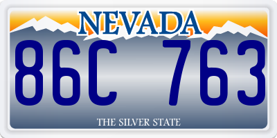 NV license plate 86C763