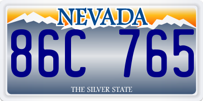 NV license plate 86C765