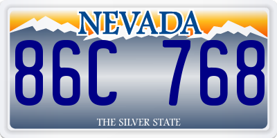 NV license plate 86C768