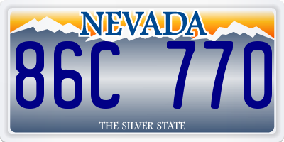 NV license plate 86C770