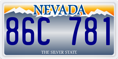 NV license plate 86C781