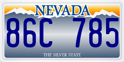 NV license plate 86C785