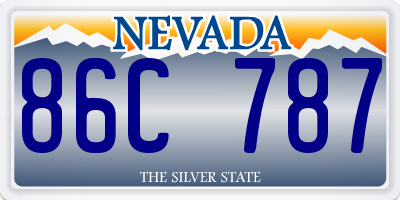 NV license plate 86C787