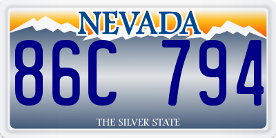 NV license plate 86C794