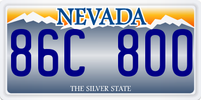 NV license plate 86C800