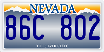 NV license plate 86C802