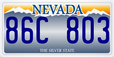 NV license plate 86C803