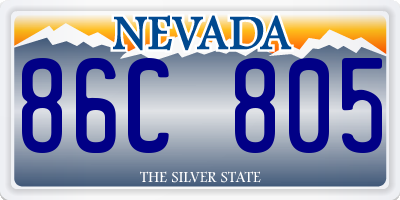 NV license plate 86C805