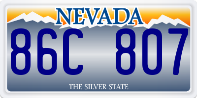 NV license plate 86C807