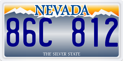 NV license plate 86C812