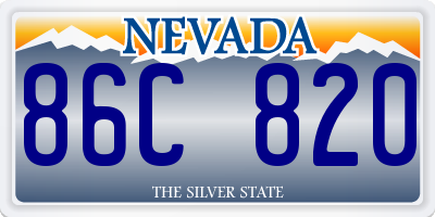 NV license plate 86C820