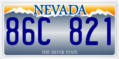 NV license plate 86C821