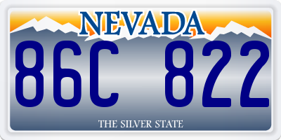 NV license plate 86C822