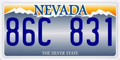 NV license plate 86C831