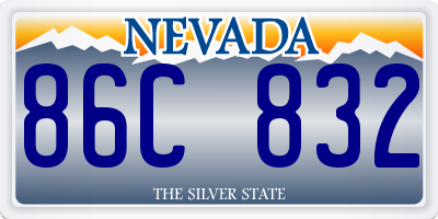 NV license plate 86C832