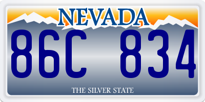 NV license plate 86C834