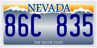 NV license plate 86C835