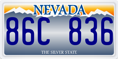 NV license plate 86C836