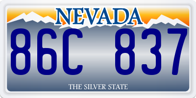 NV license plate 86C837